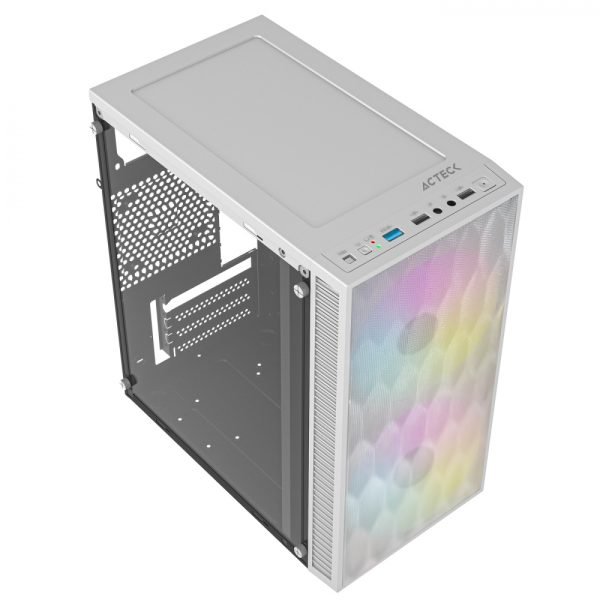 Acteck Fuji GC470 con Ventana de Cristal, Mini-Tower blanco con fuente - Imagen 2