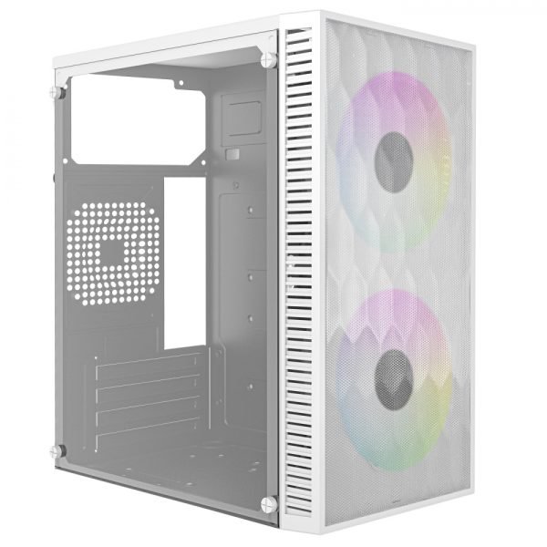 Acteck Fuji GC470 con Ventana de Cristal, Mini-Tower blanco con fuente