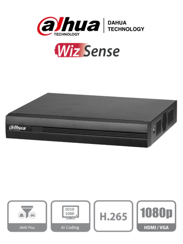 DAHUA XVR1B16-I -DVR de 16 canales 1080p Lite WizSense y Cooper-I. Compatible con H.265+
