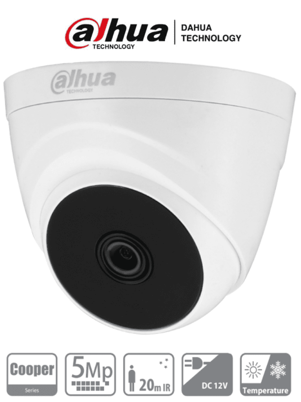 DAHUA HAC-T1A51N-0280B-S2 - Cámara Domo de 5MP con lente de 2.8mm