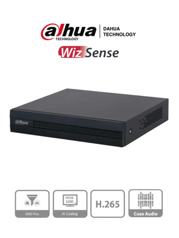 DAHUA XVR1B04-I -DVR de 4 Canales 1080p LiteWizSense y Cooper-I. Compatible con H.265+